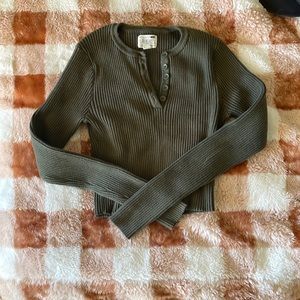 LA Hearts - Olive cropped sweater